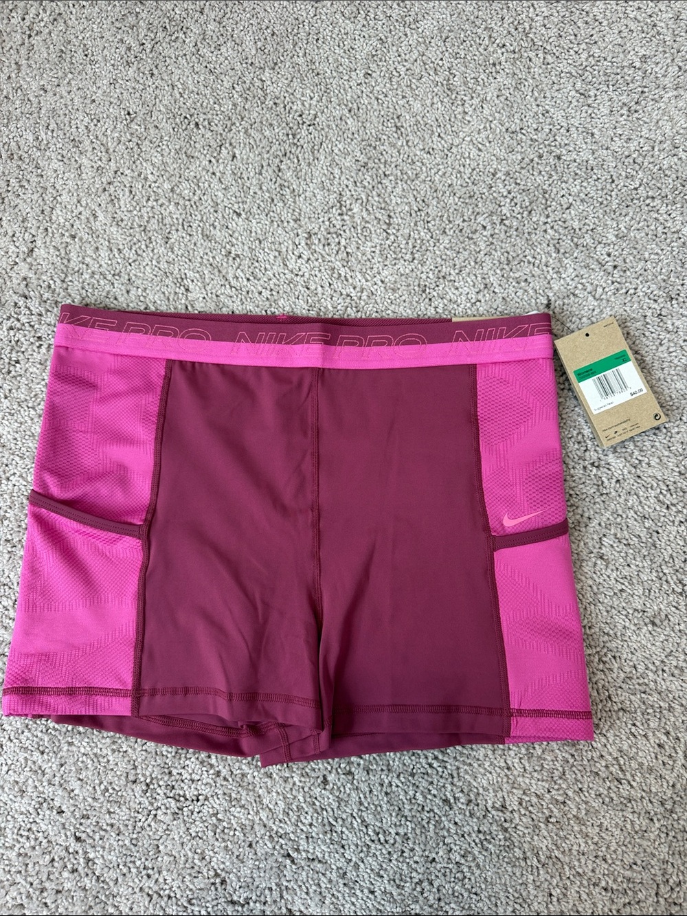 Nike Women’s Pink & Burgundy Training Bike Shorts